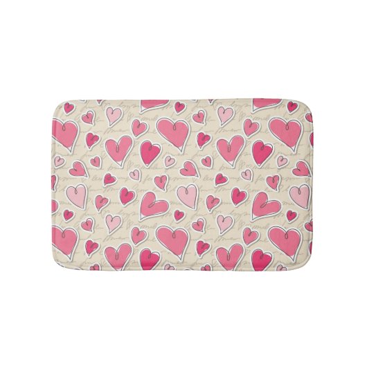 Tapis De Bain Motif des coeurs (Devant)