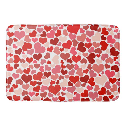 Tapis De Bain Motif Des Coeurs, Coeurs Rouges, Amour (Devant)