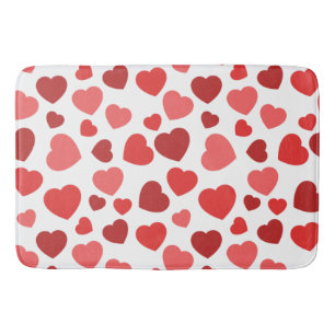 Tapis De Bain Motif Des Coeurs, Coeurs Rouges, Motif Des Coeurs