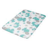 Tapis De Bain Motif Des Eléphants Bleus, Eléphants Mignons, Étoi (Angle)