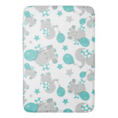 Tapis De Bain Motif Des Eléphants, Eléphants Mignons - Gris Bleu (devant Vertical)