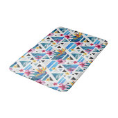 Tapis De Bain Motif des fleurs tropicales géométriques (Angle)