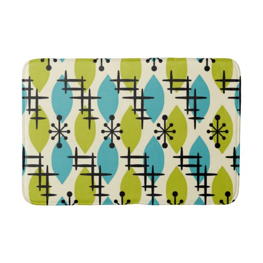 Tapis De Bain Motif des gouttes atomiques modernes du milieu du  (Devant)