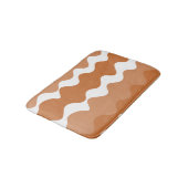 Tapis De Bain motif des vagues horizontales Brown et blanc (Angle)