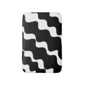 Tapis De Bain Motif des vagues inclinées en noir et blanc (Devant (Vertical))