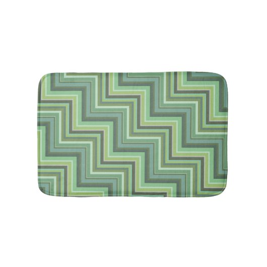 Tapis De Bain Motif d'escalier à rayures vert olive (Devant)