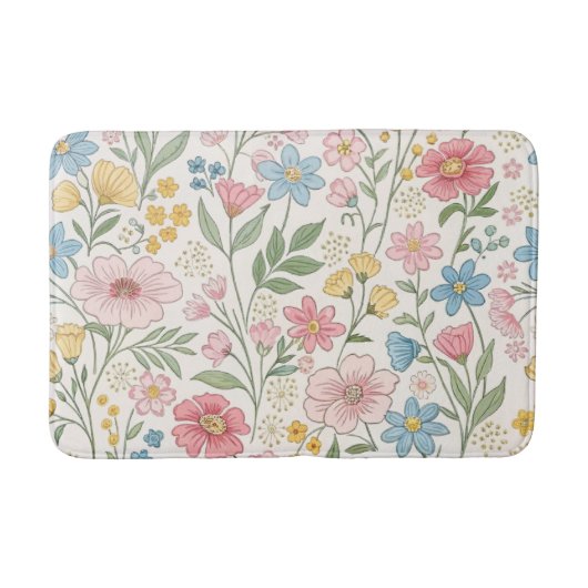 Tapis De Bain Motif d'été floral fleur sauvage (Devant)