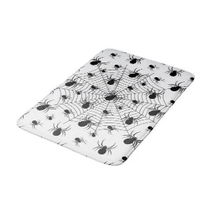 Tapis De Bain Motif d'Halloween Black White araignées