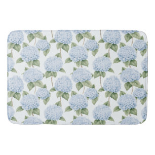 Tapis De Bain Motif d'hortensia bleu aquarelle botanique floral
