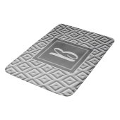 Tapis De Bain Motif diamant à trois tons gris monogramme (Angle)