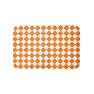 Tapis De Bain Motif diamant Orange White Checker
