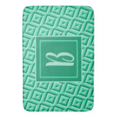 Tapis De Bain Motif diamant trois tons vert Monogramme (devant Vertical)