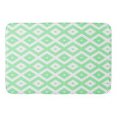 Tapis De Bain Motif diamant vert et blanc (Devant)