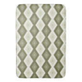 Tapis De Bain Motif diamant vert olive (devant Vertical)