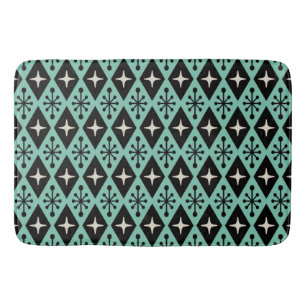 Tapis De Bain Motif diamanté en étoile éclatée rétro moderne du