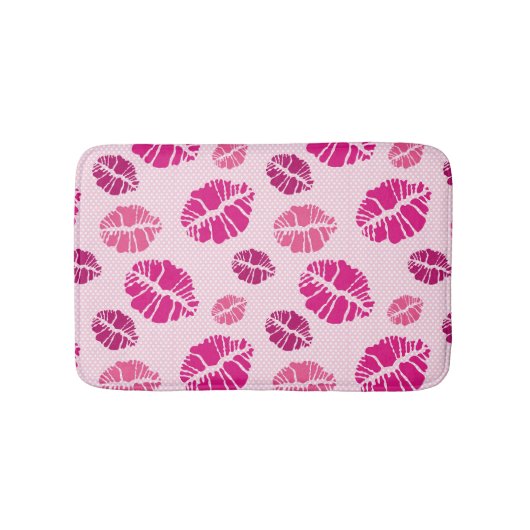 Tapis De Bain Motif d'impression de forme de baiser de rouge à (Devant)