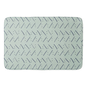 Tapis De Bain Motif d'indigo Sage minimaliste avec points en tra