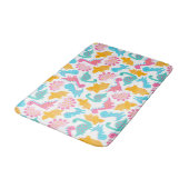 Tapis De Bain Motif Dinosaur rose et Turquoise (Angle)