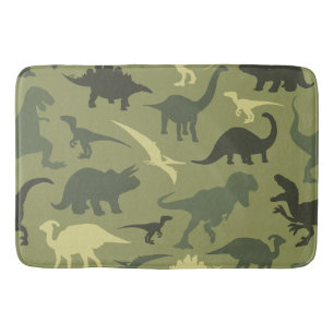 Tapis De Bain Motif Dinosaure, Silhouette Dinosaure, Dino Vert