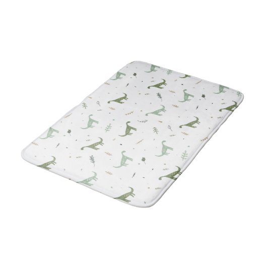 Tapis De Bain Motif Dinosaure Vert (Angle)