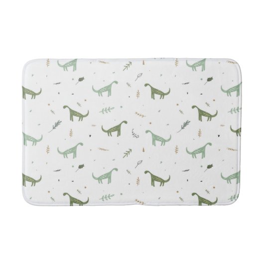 Tapis De Bain Motif Dinosaure Vert (Devant)