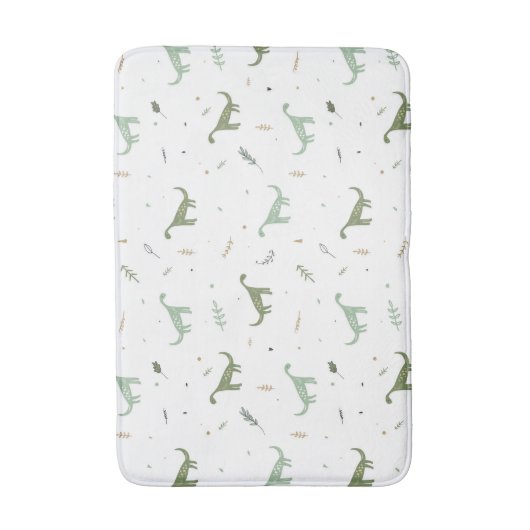Tapis De Bain Motif Dinosaure Vert (Devant (Vertical))