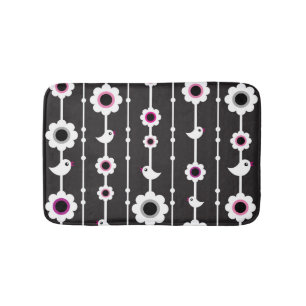 Tapis De Bain motif d'oiseau et de fleurs
