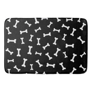 Tapis De Bain Motif d'os de dessin sur noir
