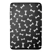 Tapis De Bain Motif d'os de dessin sur noir (devant Vertical)