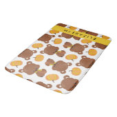 Tapis De Bain Motif D'Ours, Mignons Ours, Citrouille, Votre Nom (Angle)