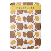 Tapis De Bain Motif D'Ours, Mignons Ours, Citrouille, Votre Nom (devant Vertical)