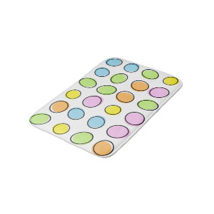 Tapis De Bain Motif d'ovales rétro pastel colorés élégants