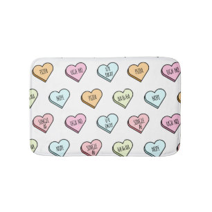 Tapis De Bain Motif du Coeur de bonbons de Valentine Sarcastique
