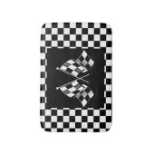 Tapis De Bain Motif du drapeau cool noir et blanc À damiers (Devant (Vertical))