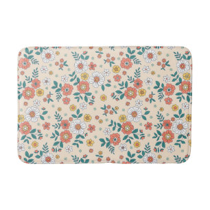 Tapis De Bain Motif du jardin de fleurs de corail