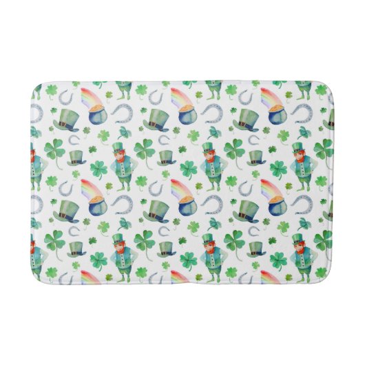 Tapis De Bain Motif du jour de St Patrick d'aquarelle (Devant)