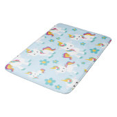 Tapis De Bain Motif D'Unicornes, De Mignons Unicornes, Fleurs (Angle)