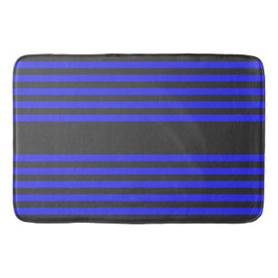 Tapis De Bain Motif électrique bleu et charbon cinq bandes