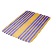 Tapis De Bain Motif électrique bleu et jaune cinq bandes (Angle)