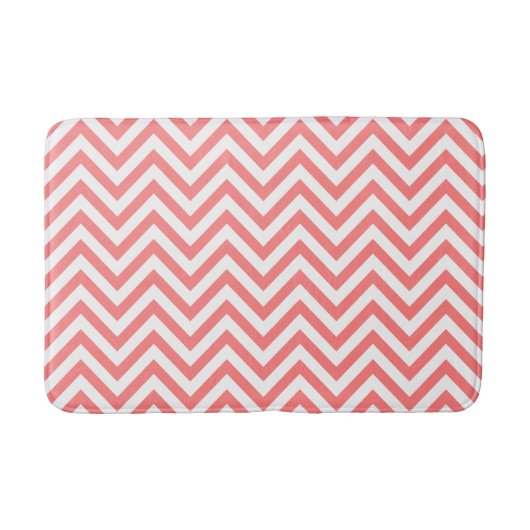 Tapis De Bain Motif élégant Coral Chevrons (Devant)