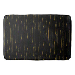 Tapis De Bain Motif élégant de lignes ondulées en or