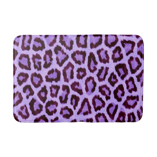 Tapis De Bain motif empreinte de léopard violet - punk rock fun  (Devant)