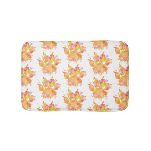 Tapis De Bain Motif Empreinte de patte de l'Aquarelle (Devant)