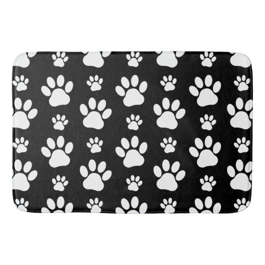 Tapis De Bain Motif, Empreintes de pattes, pattes de chien, noir (Devant)