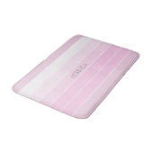 Tapis De Bain Motif en bande rose chic (Angle)