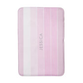 Tapis De Bain Motif en bande rose chic (Devant (Vertical))