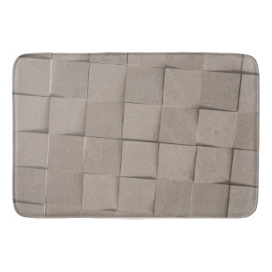 Tapis De Bain Motif en carreaux beige de sable ivoire
