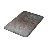 Tapis De Bain Motif en cuir rustique brun de l'Ouest (Angle)