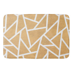 Tapis De Bain Motif en mosaïque jaune et blanc