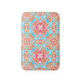 Tapis De Bain Motif en mosaïque rose orange turquoise rétro chic (Devant (Vertical))